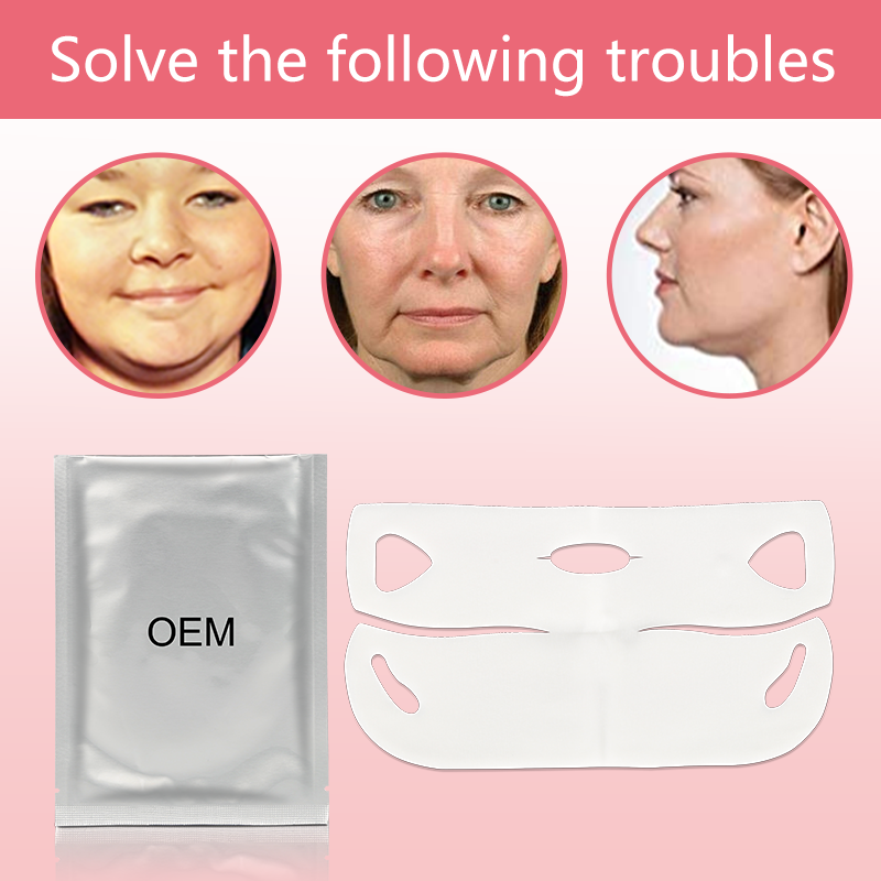 Logo V Line Lifting Double Gel Facial Mask Chin Collagen V Shape Slimming Hydrating Face Mask Lifting thumbnail 2